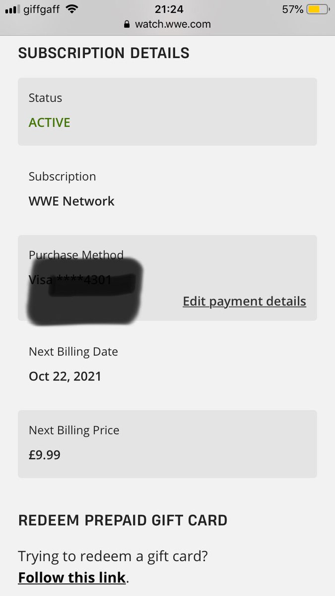 MrSeanMcCann's tweet photo. @WWE screenshots show that despite me cancelling the subscription you’re still helping yourself to my money, please refund - this is unacceptable. https://t.co/1DactrCWHc