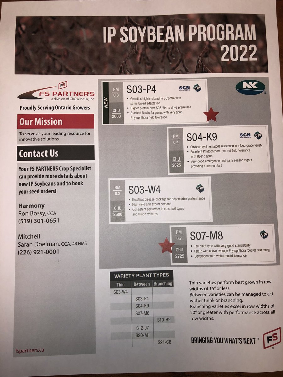 Our 2022 IP Program is now out! Contact us today to sign up! Please call the office 519-348-9043 #ipprogram2022 #fspartners #greatlakesgrain #mitchell #grainelevator #identitypreservedsoybeans