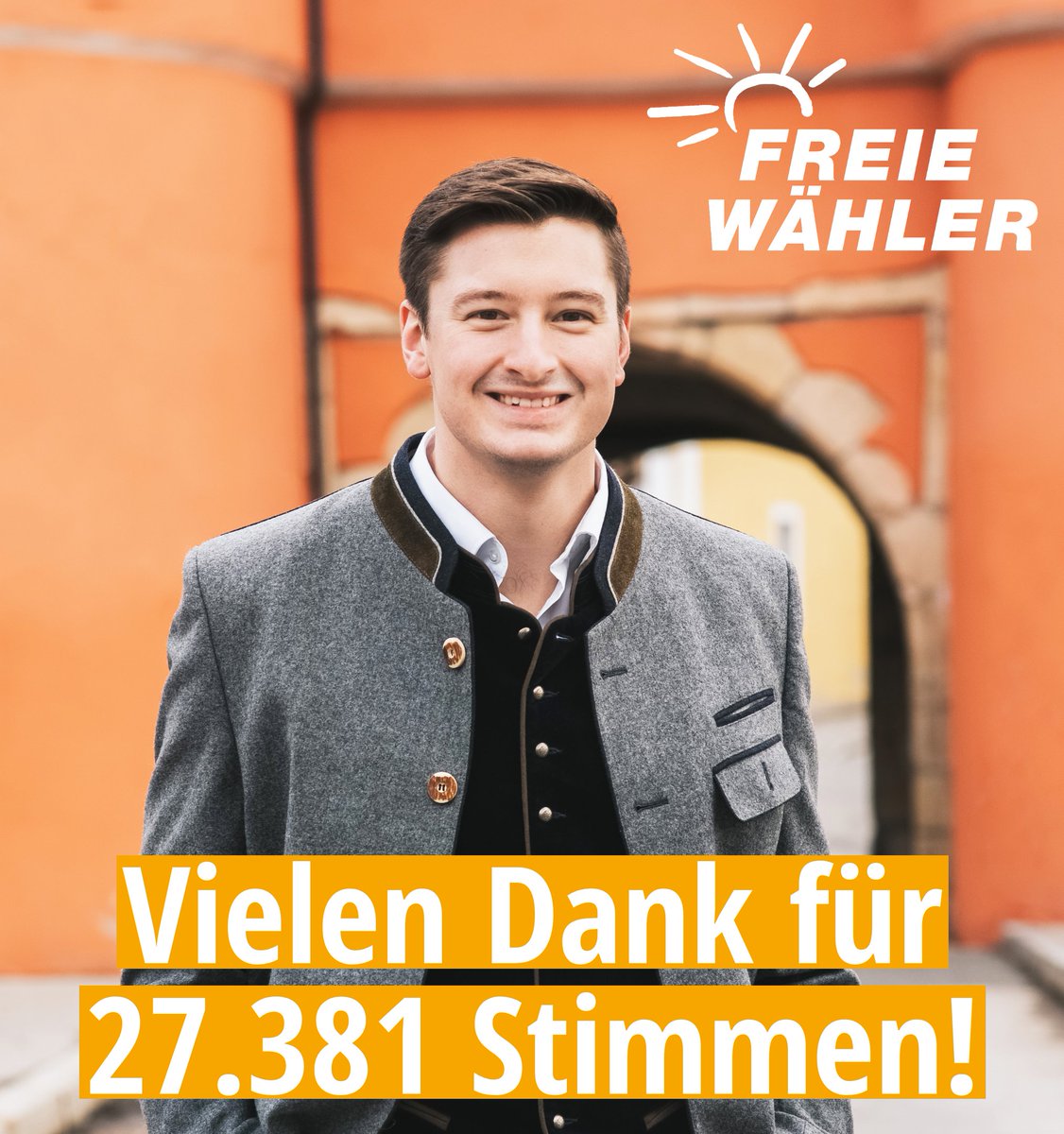 Mit Eurer Unterstützung konnten wir mit 15,8% das "zweitbeste" Erststimmenergebnis der FREIEN WÄHLER in ganz #Bayern einfahren❗ Die Zweitstimmen konnten wir auf 14,4 % ausbauen❗
#DANKE #FREIEWÄHLER #BTW2021 #Bundestag #Cham #LandkreisCham #LandkreisSchwandorf #zukunftistorange