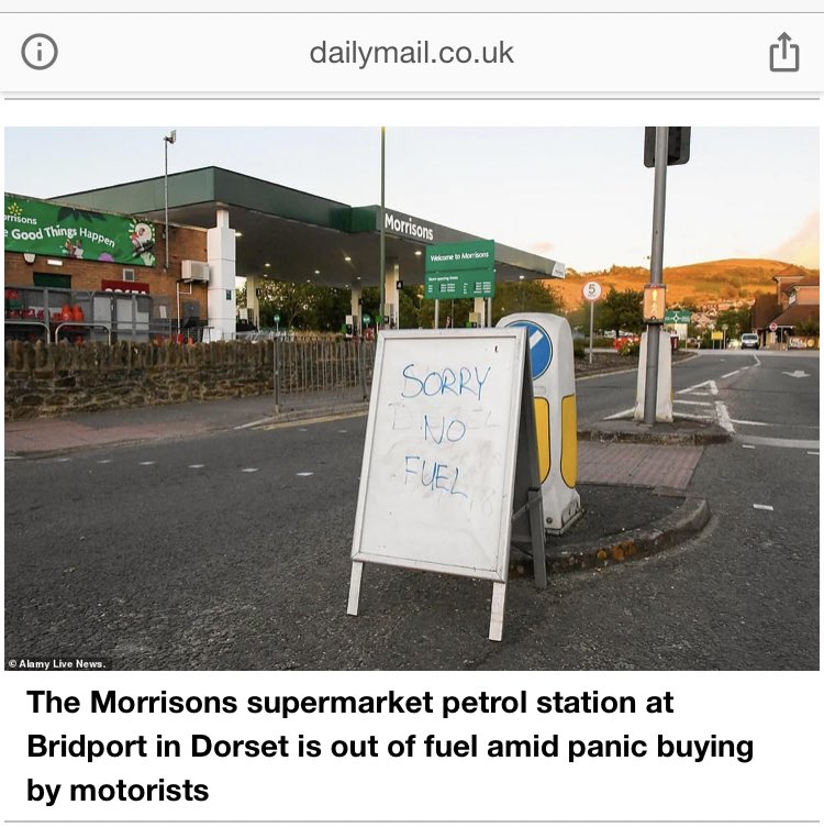 Graham Hunt (@grahamhuntphoto) on Twitter photo One of my pics of the Morrisons petrol station at Bridport in Dorset which has run out of fuel has been used on the Mail Online today via <a href="/AlamyNews/">Alamy News</a> - #news #petrolpanic #petrolcrisis #Dorset #photojournalism #fuelpanic One of my pics of the Morrisons petrol station at Bridport in Dorset which has run out of fuel has been used on the Mail Online today via <a href="/AlamyNews/">Alamy News</a> - #news #petrolpanic #petrolcrisis #Dorset #photojournalism #fuelpanic