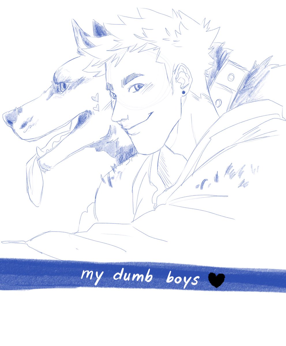 bean_squat's tweet photo. #megzag #thanzag #hadesfanart #hadesgame #zagreus 
modern au where you (Meg or Than) love taking pics of your cute bf and his dog https://t.co/MsUhZYnhcK