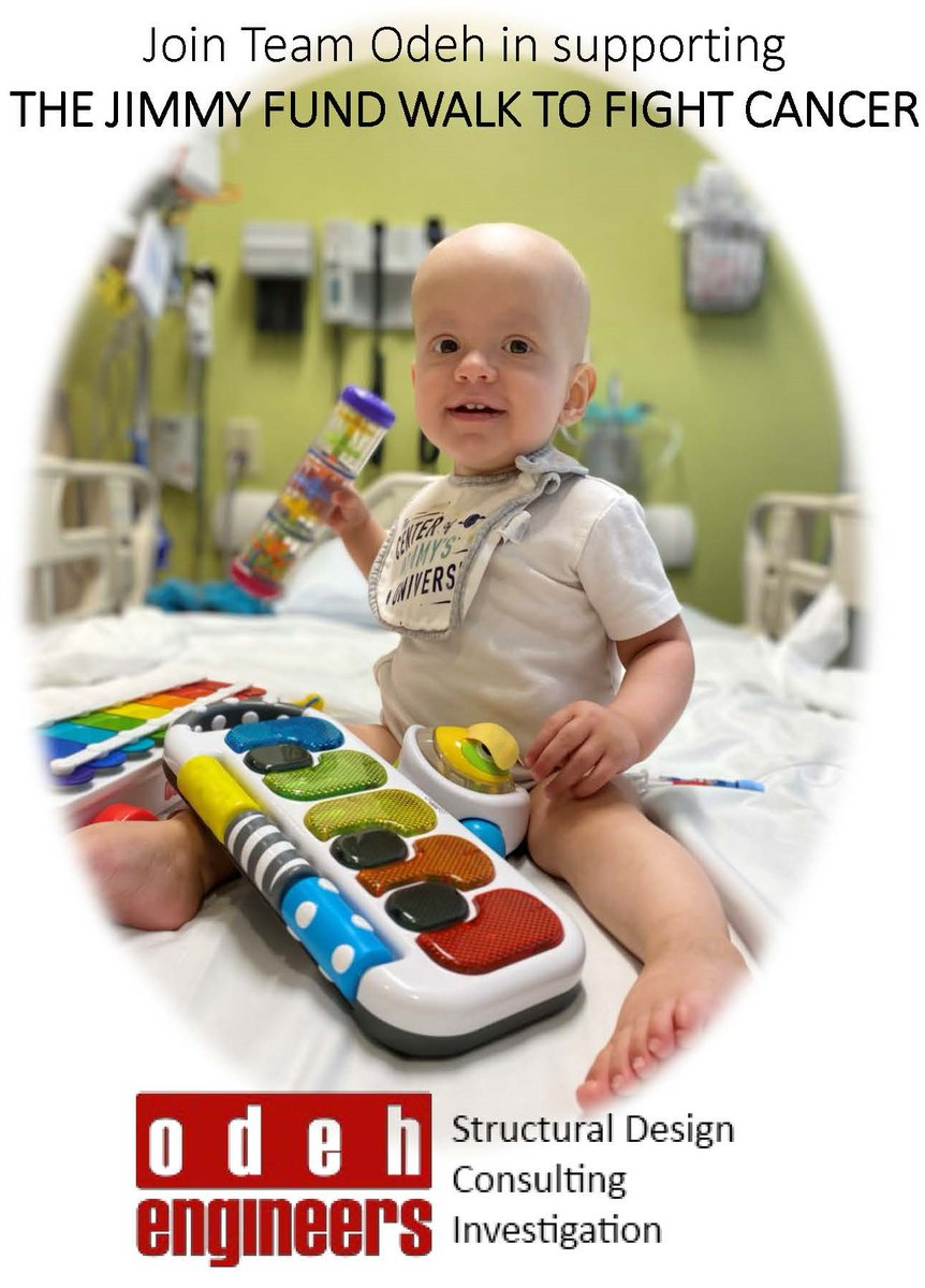 OdehEngineers's tweet photo. Join Team Odeh in supporting The Jimmy Fund  https://t.co/AjhpoAfAqF In April 2021, a member of our Odeh family, Paul Kuehnel, got the news no parent can ever prepare for; his youngest son, Freddie, was diagnosed with an extremely rare form of leukemia, JMML. (cont.) https://t.co/GmB3KHIgvi