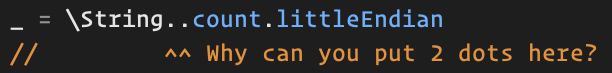 Okay, why does Swift allow 2 dots in a KeyPath? 🤣

(But only before the first key in the path.)