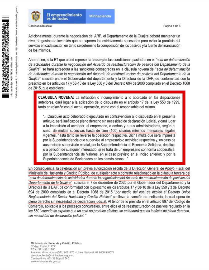 lcolmenaresr's tweet photo. SI VALE DENUNCIAR! Comunica la Dirección de Apoyo Fiscal que el contrato suscrito entre la gobernación de #LaGuajira y AP  GLOBAL para no hacer nada traerá consecuencia porque tenían que haber pedido permiso y no lo hicieron.
#LaOpinionDeColmenares https://t.co/NY740u8jnZ