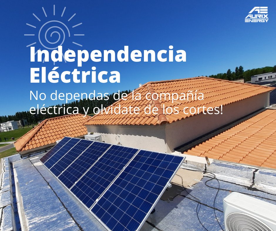 AurixEnergy's tweet photo. Estás cansado de los cortes de luz? Hoy más que nunca dependemos de la #energíaeléctrica en nuestras casas para trabajar, estudiar y comunicarnos. Pensaste en #energíasolar? Es una fuente de #energíainagotable que #nocontamina y tenemos al alcance de la mano! Te asesoramos! https://t.co/7LQ6epjRa1