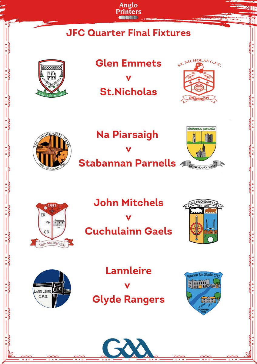 louthgaa's tweet photo. Anglo Printers JFC Quarter Final Draw was made tonight.
Dates, Times and Venues TBC 🔴⚪️
#Championship2021 l #LuAbu l @angloprinters https://t.co/LOTvN33uDY