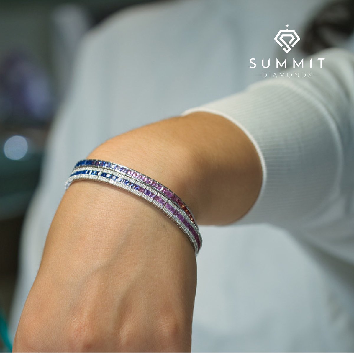 DiamondsSummit's tweet photo. Juvenile colours complete the looks of these matching #SapphireBracelets in #WhiteGold. These #sapphires of variant colours make the #bracelets #unique. 

To try these or any other pieces on, visit me at #SummitDiamonds on 736 Granville St., Suite 1126, Vancouver, ask for Razi. https://t.co/Tw2Uh6BLbJ