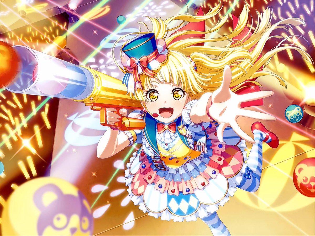 弦巻こころ ハロハピ ハローハッピーワールド バンドリ ガルパ 黒の雑多画像加工 っぽいの 1枚目はオリジナル 以降画像加工っぽいの 笑顔が集まる場所へ の イラスト加工っぽいの こころはソフトボールの イベントイラストが 2で 2はやりづらいｗ 別イラスト