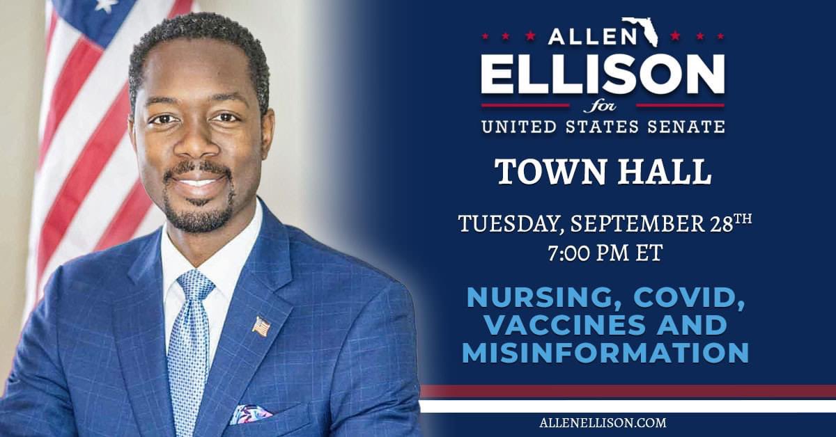 AllenLEllison's tweet photo. Hello Everyone. How are you all doing? I’m hosting a town hall on tomorrow at 7pm EST. We will discuss COVID-19, vaccines &amp; what it’s like to be a nurse during this pandemic. If you are a nurse, let me know if you are interested in joining me. I want to hear from you. #ForNurses https://t.co/oi8C00at07