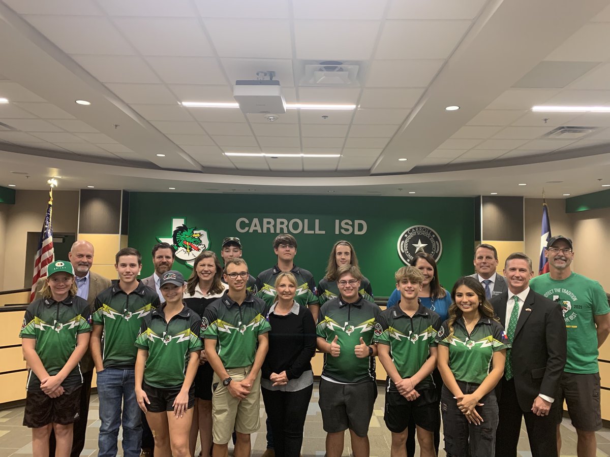 Carrollisd's tweet photo. Board of Trustees recognizes the Southlake Clay Target  Team for outstanding achievement. https://t.co/u2cIyqYhWT