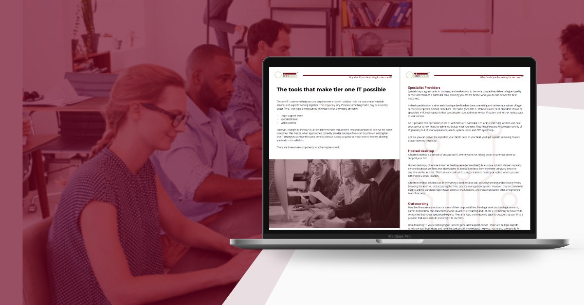 Our complete guide to law firm IT includes an entire section on buying IT, including what to look for and how to ensure you’re getting the most value for your investment. 

Access the full eBook here: innessco.com/effective-it-m…