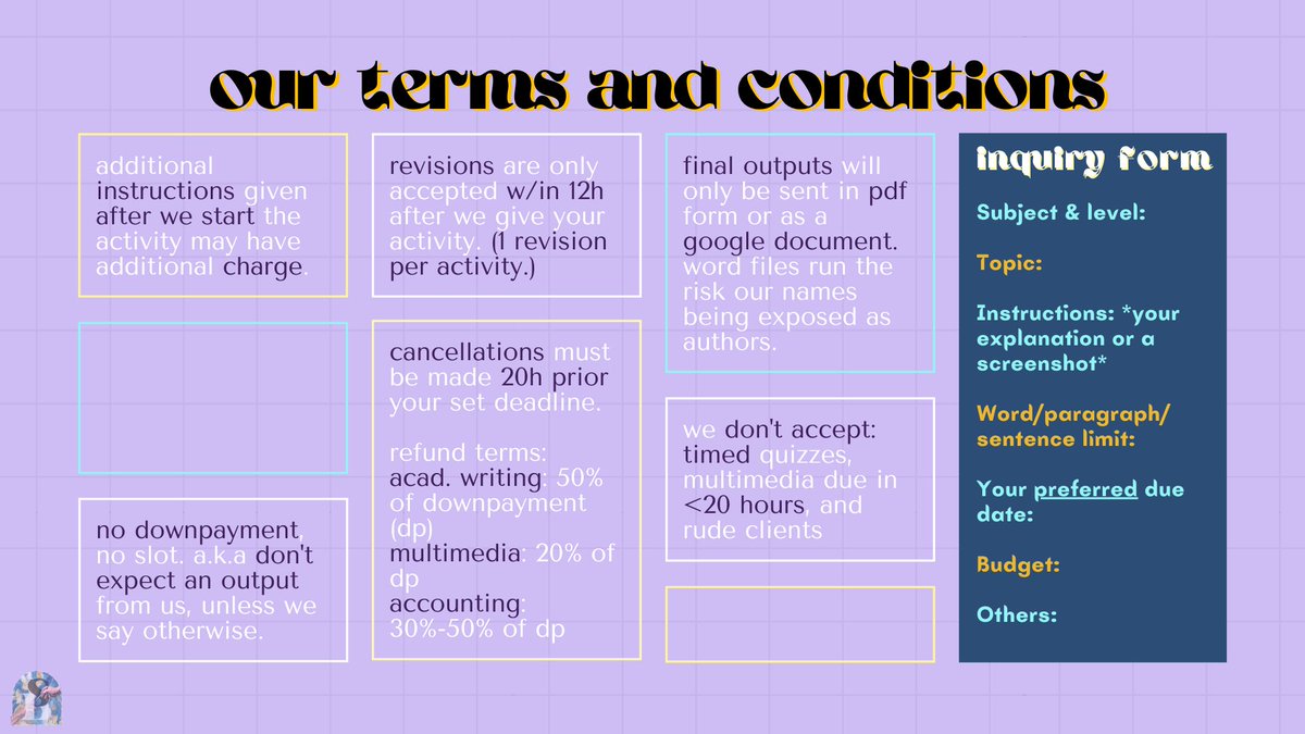 _studybuddyph's tweet image. Hey, cuties! Your study buddies are back 🤪🤍 Sabay-sabay nating kalampagin ang online class 😙✌🏼✨ Get to know us below! 

With love
Rusty, Angel, &amp;amp; Gin ❈

◽️ accountancy psychology humss abm commissioner budget essay infographics powerpoint accounting ◽️