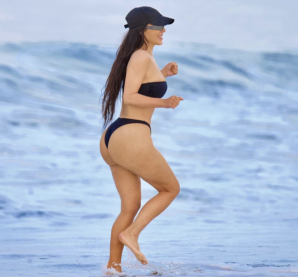 Kim at the beach in Malibu, CA on September 27, 2021.