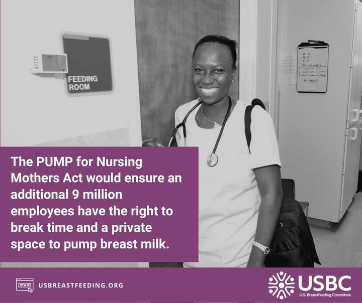 USbreastfeeding's tweet photo. The PUMP for Nursing Mothers Act is getting a vote in the House this week! Urge your Representative to vote YES on the #PUMPAct: https://t.co/dZHF5zhUGX https://t.co/srVdk2dsHL