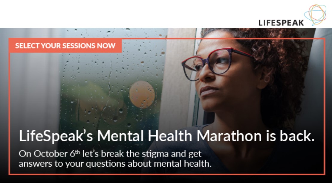 AContant_EAS's tweet photo. #GC colleagues: Mental Illness Awareness Week is coming up, and @LifeSpeak is having another #MentalHealth all-day marathon. Sessions run from 8:30 am to 6 pm EST on Oct 6 (in English). Sign up today at https://t.co/7t3vUoA984 via your GC group account. https://t.co/y8z4ArcveH