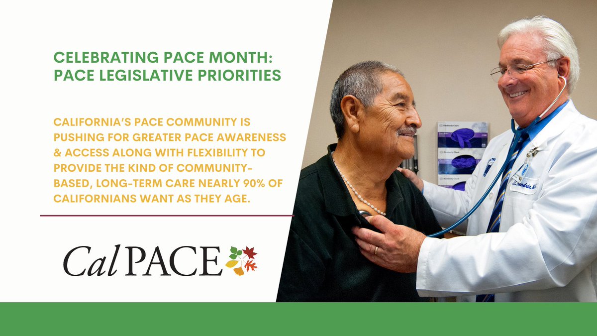 CalPACE_org's tweet photo. PACE had flexibility to innovate frail senior care during #COVID19. Home-based care & telehealth improved PACE, helping keep #COVID19 cases ~80% lower than nursing homes. By signing @Asm_Nazarian's #AB523, @GavinNewsom can help PACE continue providing the best care! #PACEMonth https://t.co/niec9hTJZ9