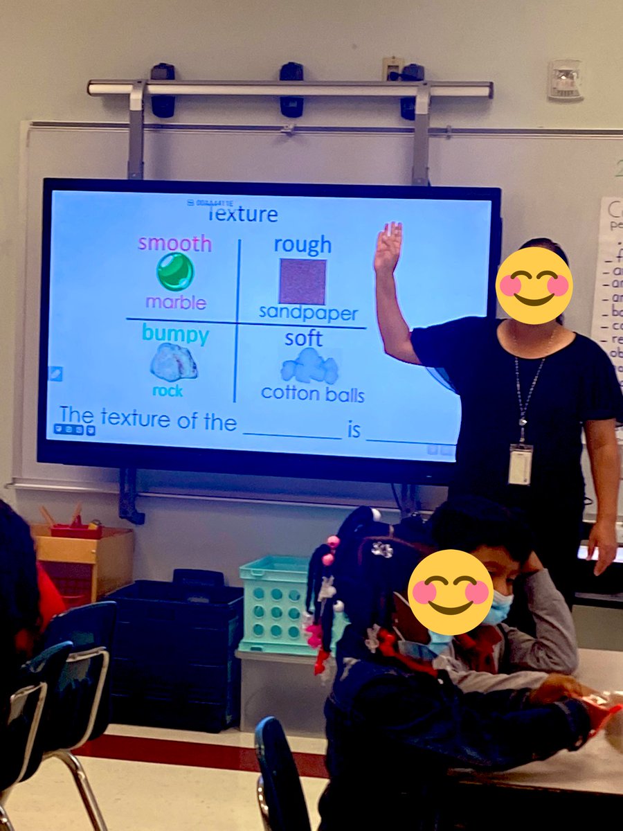 Scientists explored different types of textures in 2nd grade. Mrs. Silva uses visuals, objects, and sentence stems to help our English Learners acquire new vocabulary. #seguinscientists #seguinstallions #languagedevelopment #handsonlearning @juanseguinhisd