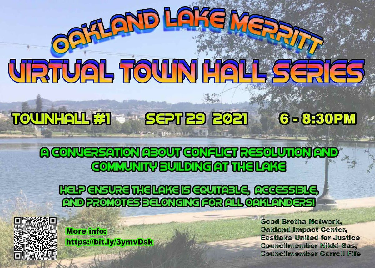 Oakland fam, please join us this Wednesday at 6:00 pm for the 1st of 3 Lake Merritt virtual town hall meetings! Please RT to help get the word out. #Oakland #LakeMerritt