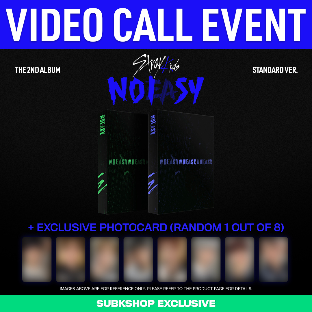 subkshop's tweet photo. ☎️ @Stray_Kids 2ND ALBUM - NOEASY (STANDARD VER) VIDEO CALL EVENT + SUBK SHOP EXCLUSIVE PHOTOCARD ☎️

🔗 https://t.co/mnUtRVImjA

🎁 Each album purchased during entry period includes a SUBK SHOP EXCLUSIVE PC* (Random 1 out of 8)!

#StrayKids #스트레이키즈
#SUBKSHOP #SUBKSQUAD https://t.co/BkeeaPHwAY