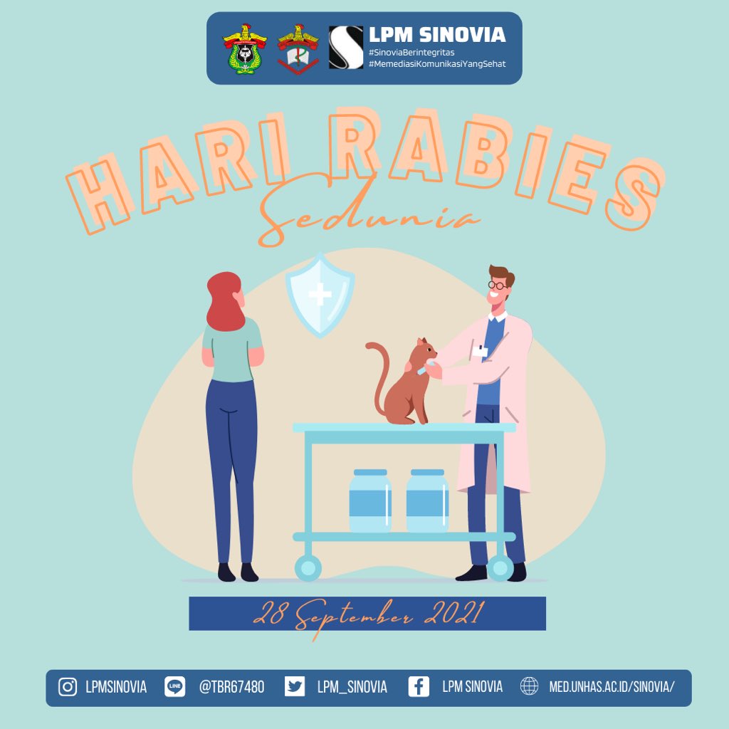 [HARI RABIES SEDUNIA]

Hari Rabies Sedunia diselenggarakan setiap tanggal 28 September. Peringatan Hari Rabies Sedunia dilakukan untuk meningkatkan kesadaran masyarakat akan pencegahan dan pengendalian penyakit rabies. Hari Rabies Sedunia mulai diselenggarakan pada tahun 2007.