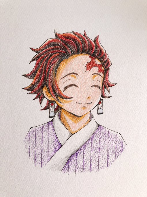 空︎さんがTwitterに投稿した竈門炭治郎(鬼滅の刃)のイラスト。