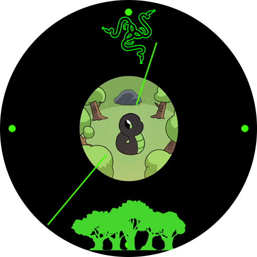 Capjadarin's tweet photo. @Razer I also made a couple quick #razer #snekisnek watch faces too! The 'with friends' one is animated, I'm so chuffed with the mid-autumn sneki!.😊💚🐍 #gogreen #gogreenwithrazer https://t.co/yFD47uPZkl