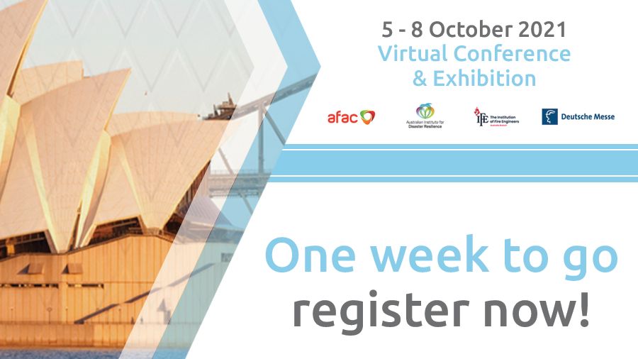 AFACnews's tweet photo. One week to go until #AFAC21! 
Register here: https://t.co/FjJJKNs5MP https://t.co/IL5KQ7LmOG