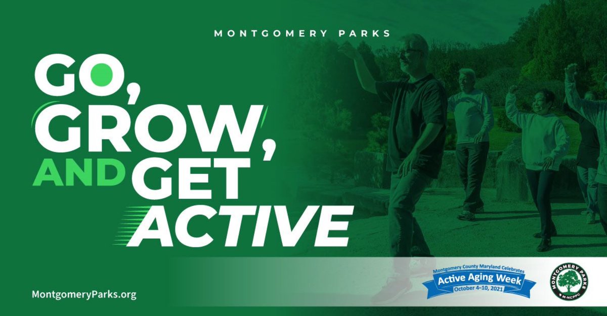MontgomeryParks's tweet photo. We're celebrating Active Aging Week October 4 to 10 with other Montgomery County agencies.

Residents fifty and better are invited to the signature event Go, Grow, and Get Active at Brookside Gardens on October 6, 9 am to 11:30 am, for FREE activities: https://t.co/moFCtJXxIu. https://t.co/BV85VhPFdU