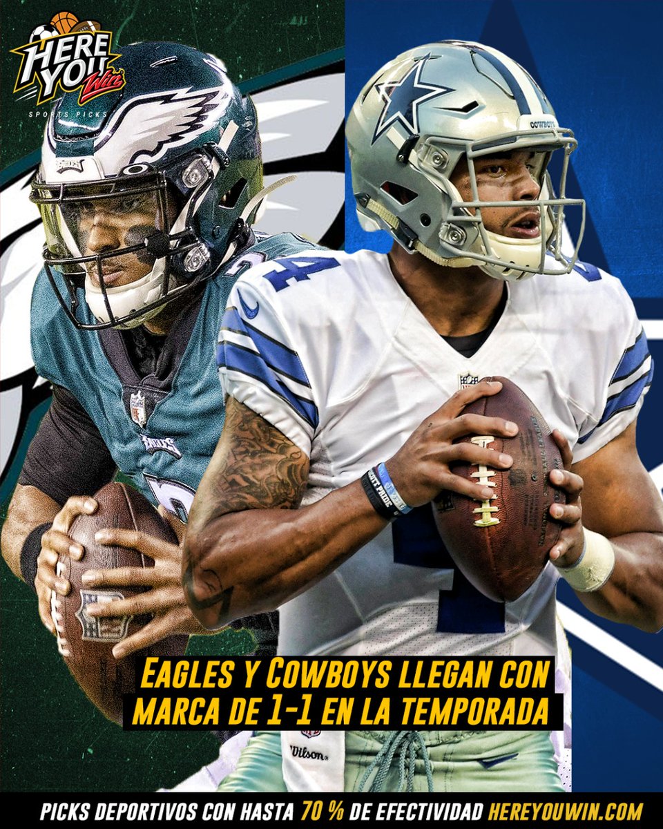 hereyouwin's tweet photo. Para cerrar una emocionante Semana 3 de NFL, un clásico. Eagles 🦅 vs Cowboys 🤠 https://t.co/kNZqaEVCZ0