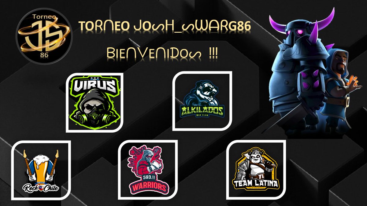 ⚡Empezamos con la bienvenida⚡

Muchas gracias a los clanes que nos acompañaran en este torneo 💪💪

<a href="/Virus502gt/">Virus 502</a> 
<a href="/AlkiladosTeam/">Alkilados Team</a> 
<a href="/ClanRockChile/">Clan Rock Chile</a> 
<a href="/593Warriors/">593.!! WARRIORS</a> 
<a href="/TeamLatina1/">†㉫A๓ しA†ÏǸA🐾</a>