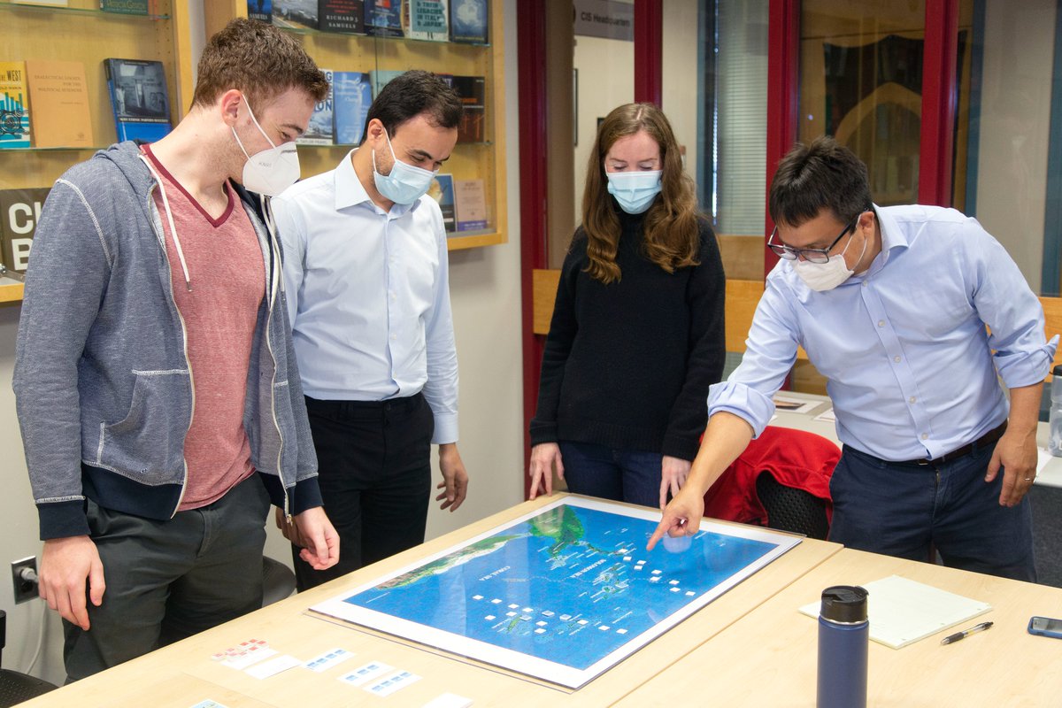 MIT_SSP's tweet photo. SSP researcher Eric Heginbotham, and prof @dicksamuelsMIT led a Solomon Sea wargame simulation today. Grad students from @MIT, @Kennedy_School and @HarvardDivinity took part in the historical simulation. https://t.co/xW0rUChxLw