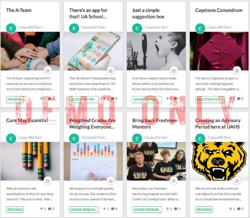 Communication is critical to the innovation process; an internal pipeline for sharing progress updates on new projects as well as a publicly facing project showcase that is used to communicate updates and success to external stakeholders.
#catapulted #innovation #crowdsourcing