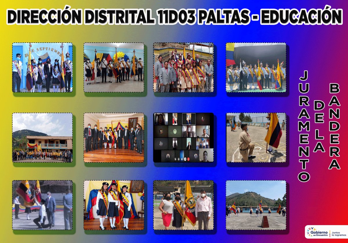 Las Instituciones Educativas, perteneciente a la Dirección Distrital 11D03 Paltas - Educación, rindieron homenaje a la Bandera del Ecuador #JuramentoBanderaEc <a href="/camiloaep/">Camilo Espinosa</a> <a href="/mariabrownp/">María Brown Pérez</a>