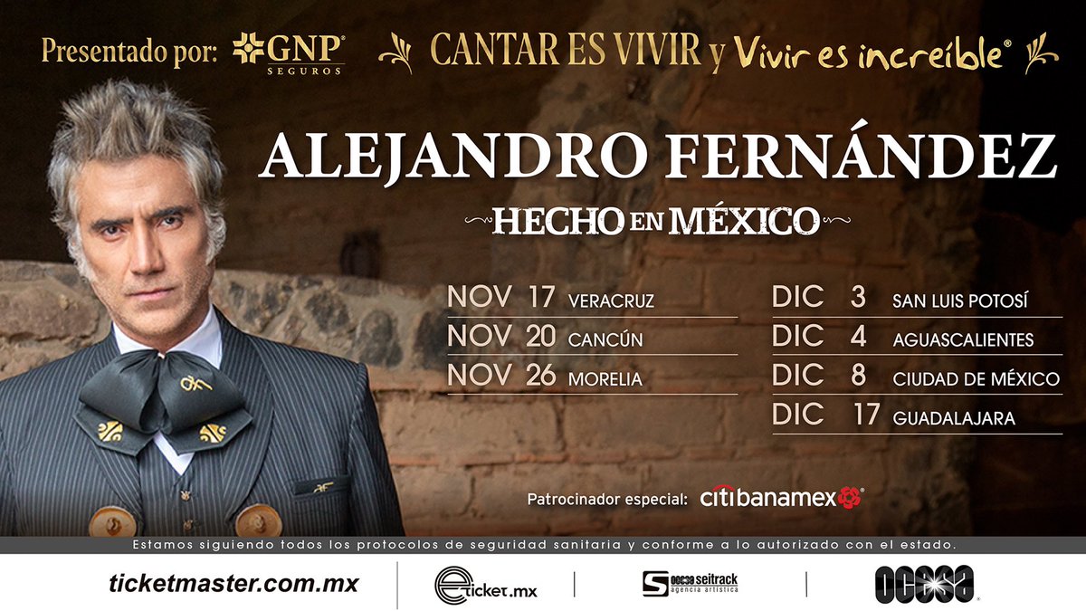 alexoficial's tweet photo. Se suman más noches a la gira #AFHechoEnMexico! 🇲🇽💥
¿Listos para recordar nuestras raíces? 

BOLETOS disponibles en @Ticketmaster y @eticket.

Preventa @Citibanamex : 29 y 30 de Septiembre.
Venta general: 01 de Octubre https://t.co/9p7fGHQ8SR