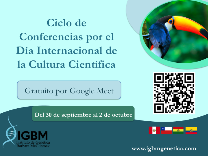 igbmgenetica's tweet photo. Para participar solo desde debes ingresar al siguiente link  
https://t.co/njzNVhfqTg  Si quieres que te recordemos el ciclo de conferencias puedes inscribirte en 
https://t.co/wjHeezk9H6 #DíaCulturaCientífica   #ScienceCultureDay https://t.co/5vBI5DHcTC