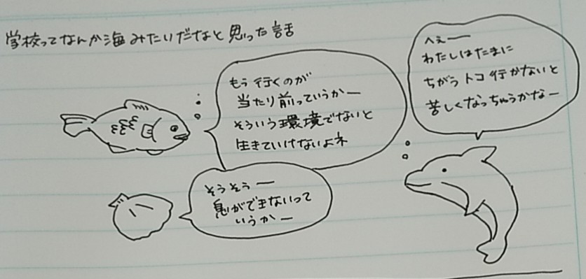 学校ってみんながみんな楽しいとか居心地がいいわけじゃないよなぁ。行った方が楽しい子も、無理な子もいるよなぁ。
…とぼんやり考えながらアナログで描いてみた。
色んなタイプがいるから世界は面白い。学校という環境に対して、同じ価値観になる必要はなし!
#マンガの読めるハッシュタグ 