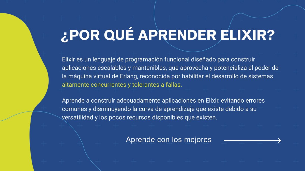 bunsantech's tweet photo. Recuerda que estamos por comenzar nuestro curso Elixir intermedio / avanzado, ¡inscríbete! ✅
#ElixirMX #ElixirLang #CursoElixir https://t.co/KYw34ScVSz