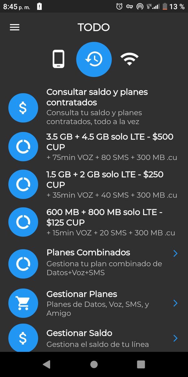 todoappcuba's tweet photo. Se ha agregado un menú para mostrar operaciones recientes. Ya casi está lista la nueva versión. Queda trabajar en el módulo de conexión con Nauta. 
Recuerda que soy opensource:
https://t.co/zBENvS6LwS https://t.co/AitTygtHJI