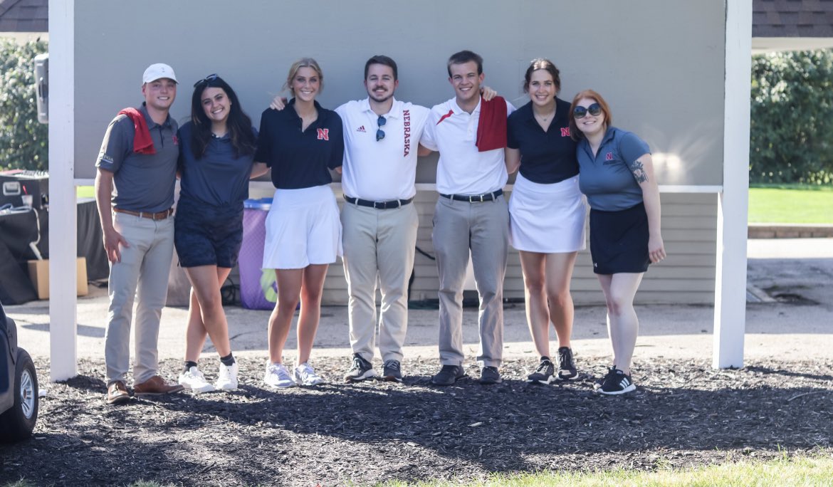 NebraskaCMAA's tweet photo. Huge shoutout to everyone who played in the CMAA golf tournament today! But most importantly thank you to the @unl_hospitality and @cmaa_unl students for volunteering their time and energy and to the @fieldclubofomaha for hosting!  @CMAA GO BIG RED! https://t.co/T5378s4KWf