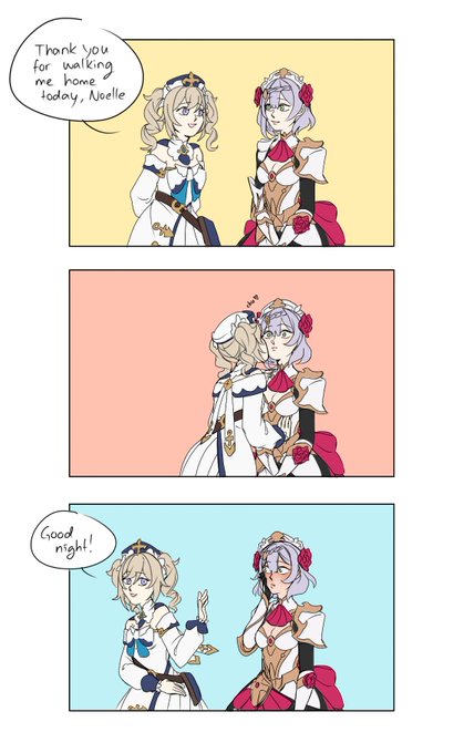 Don't you just hate it when you have a crush on your pretty knight friend and accidentally kiss her goodnight on reflex smh

#genshinimpact #barbelle 