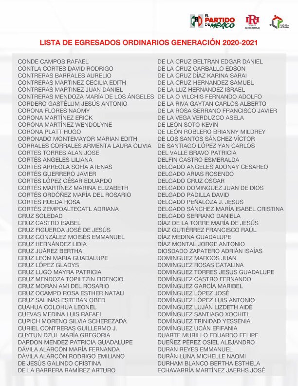 EC_IRH's tweet photo. Compartimos la lista de los egresados ordinarios de la Escuela de Cuadros de la generación 2020-2021. 

¡Muchas felicidades! 

#PolíticosConValor 📚

📝https://t.co/hqUNYRV5Wl https://t.co/U6JqvZBHrW