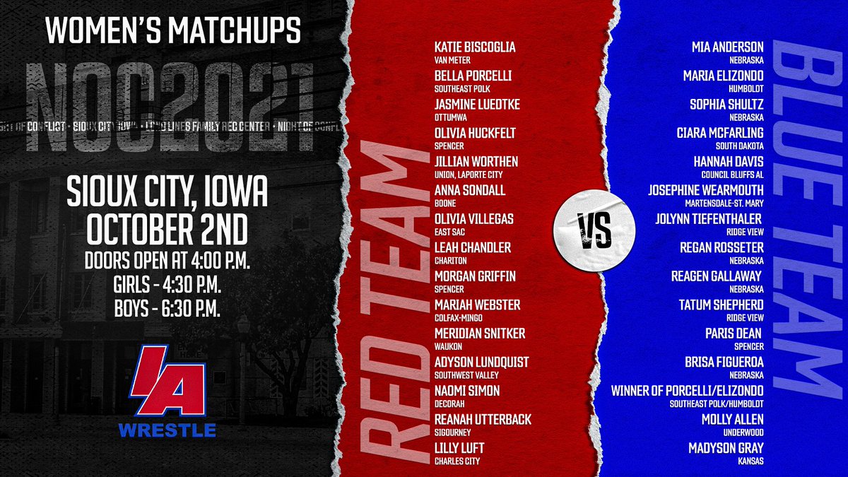 IAwrestle's tweet photo. Two live shows tomorrow breaking down Night of Conflict!

Watch live on Rokfin or Facebook.

Women: 12PM
Men: 8PM

#NightofConflict #IAhswr https://t.co/YJh7H5mF5J
