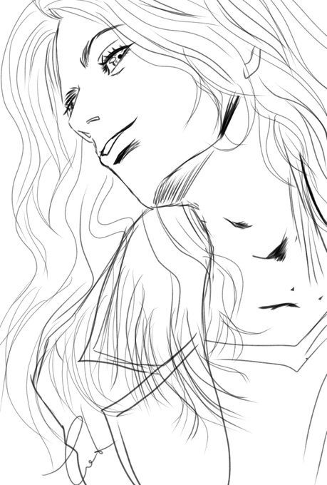 指いてーながらに描いたラフ 