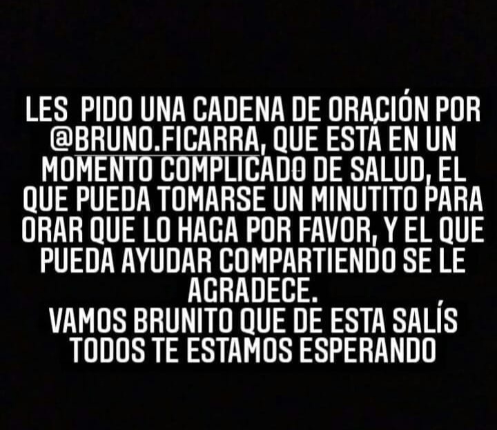 Les pido que pongas sus energías, oraciones o en lo que crean en Bruno, jugador de las inferiores de Gimnasia