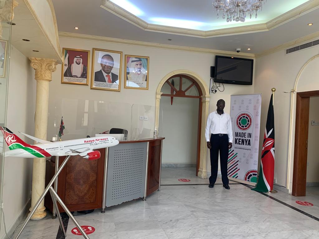 At Kenyan Consulate in Dubai. Thank you Balozi Mwendwa and your team for your super support <a href="/StateHouseKenya/">State House Kenya</a> <a href="/AmbMKamau/">Amb. Macharia Kamau</a> <a href="/KenyaAirways/">Official Kenya Airways</a> <a href="/MakeItKenya/">Kenya Export Promotion and Branding Agency</a>