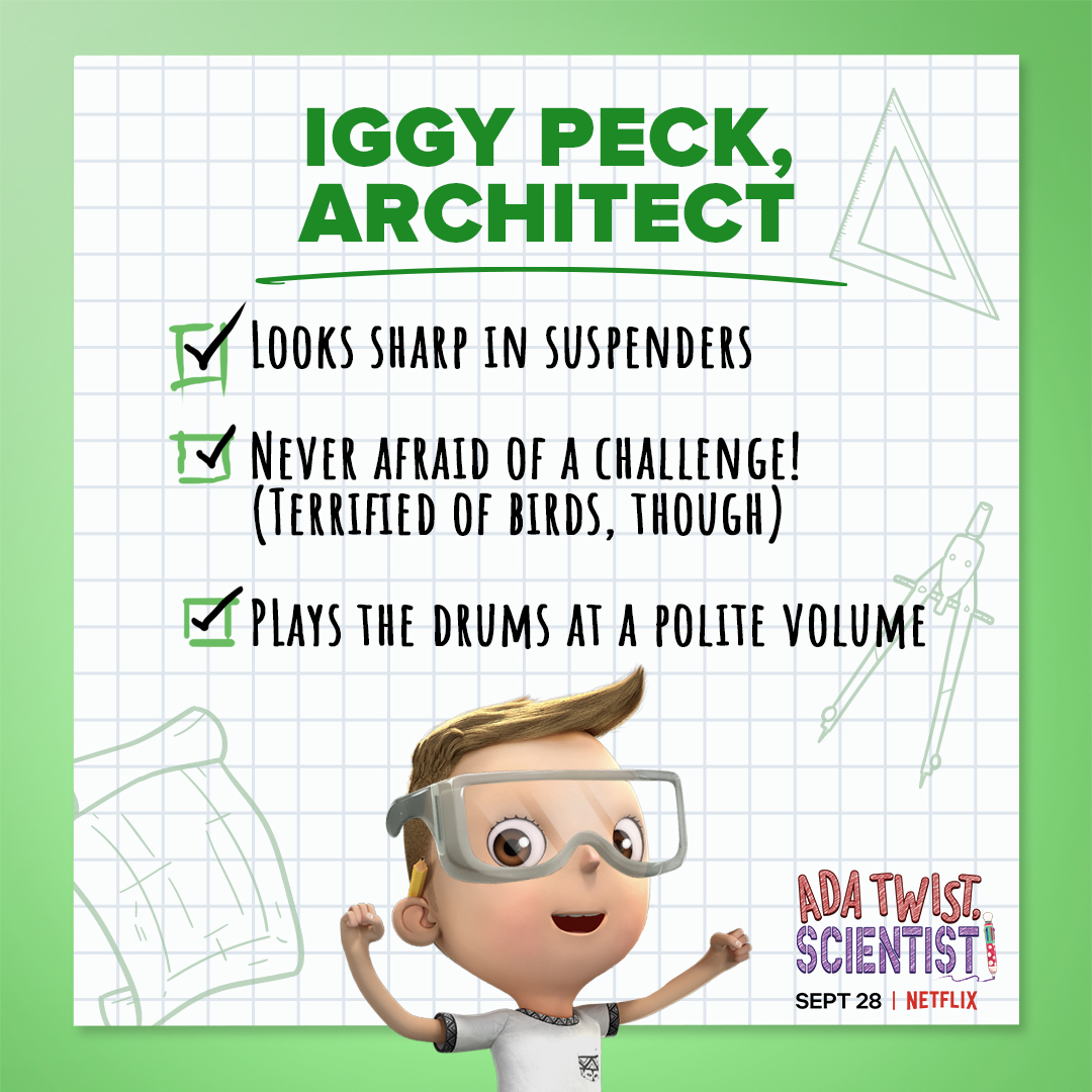 netflixfamily's tweet photo. Introducing your kid's new best friends: Ada Twist, Scientist, Rosie Revere, Engineer, and Iggy Peck, Architect! 

Ada Twist, Scientist is now streaming, only on Netflix🔬 https://t.co/RXfG1cpsju