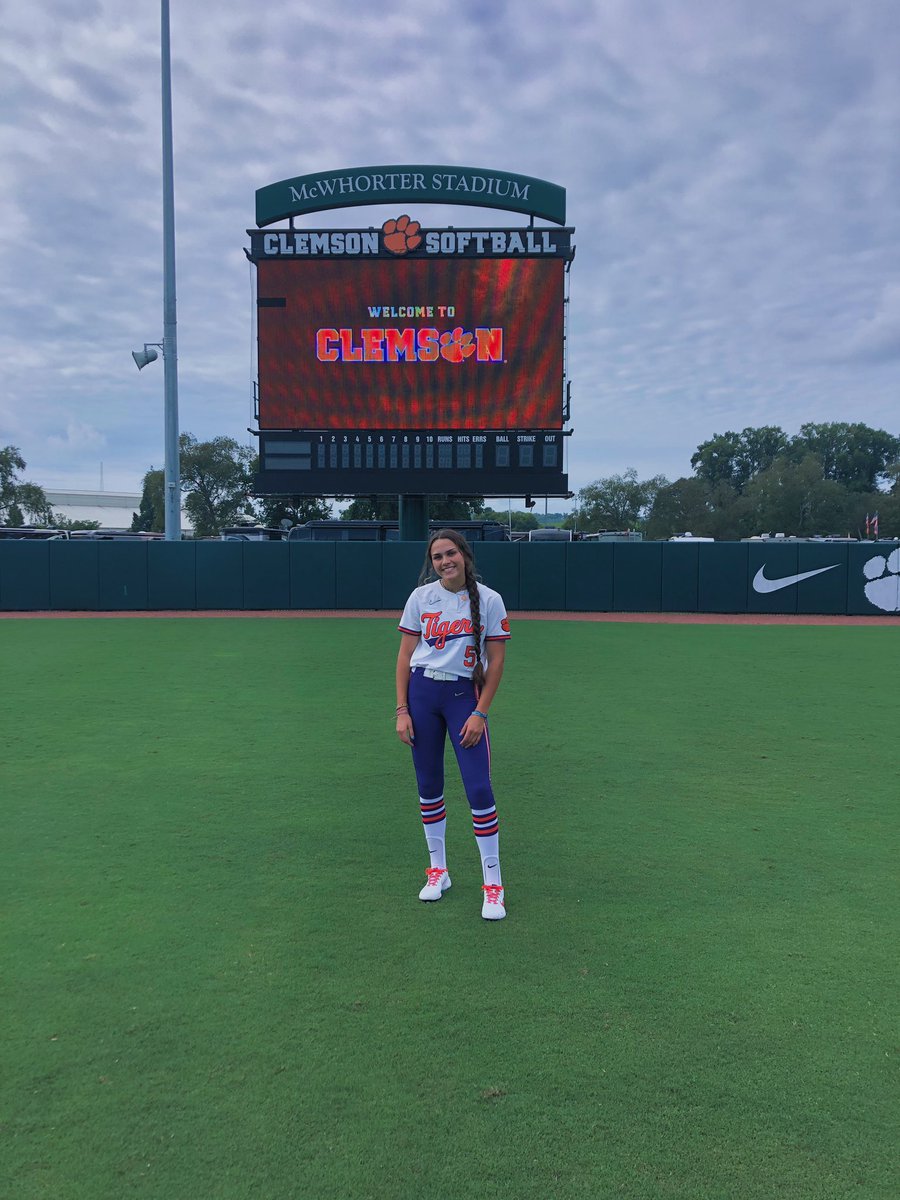 I am beyond blessed to announce that I will be continuing my academic and softball career at Clemson University. Words cannot describe how thankful I am for my family, friends, teammates, coaches, and everyone else who have helped me to get to this moment! 💜🧡🐅<a href="/clemsonsoftball/">Clemson Softball 🥎</a>