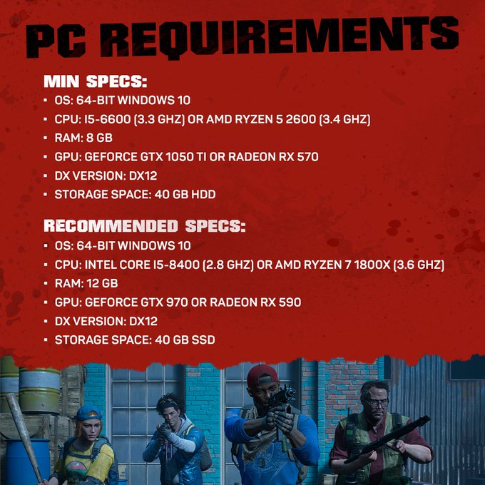 Graphic detailing specific information about PC Specs requirements
with an image of 4 Cleaners at the bottom. Minimum and Recommended Specs
included.