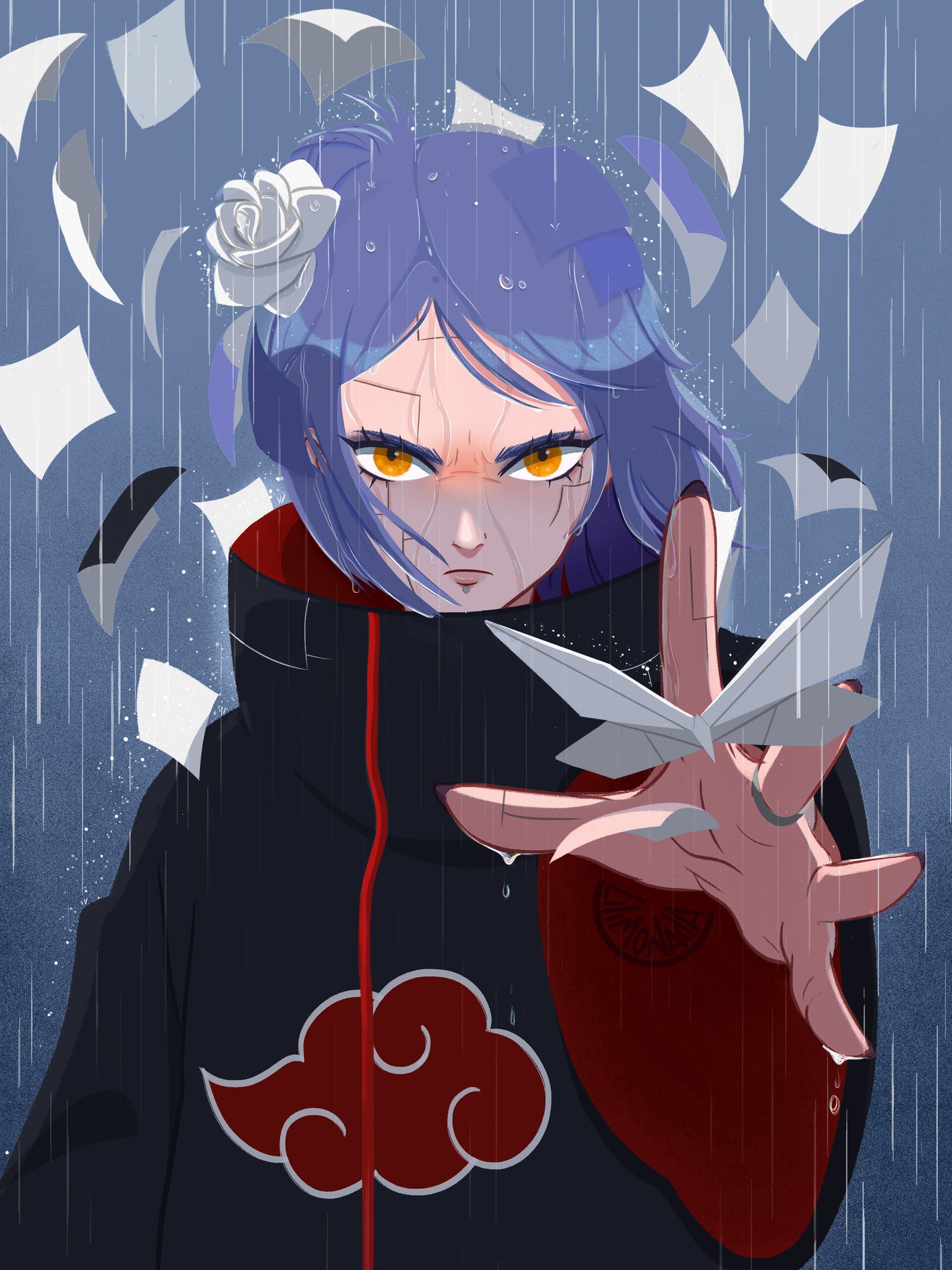 MCLO, mclloyd_lydart, LYDart_Mclo, Naruto (anime), Naruto Shippuden, Pein,  Akatsuki (Naruto Shippuuden), Shonen Jump, anime girls, anime boys, fan art,  Konan (Naruto Shippuden)