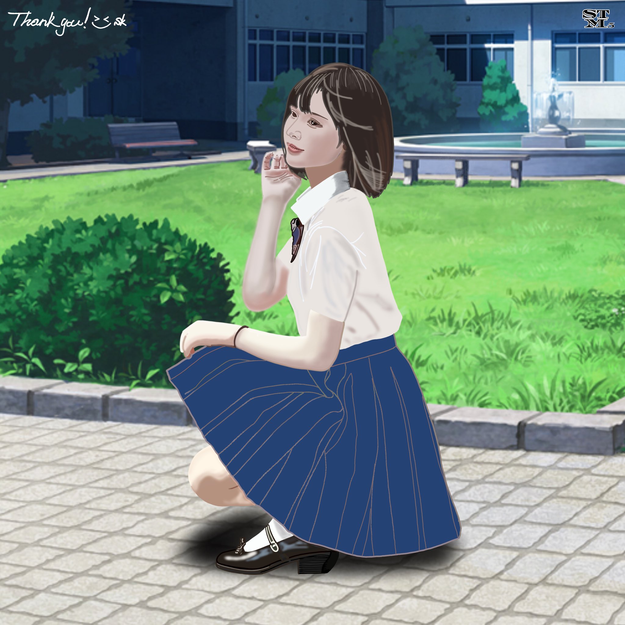 Stm5k 少女 学校 校庭 イラスト T Co 00dcloeyun Twitter